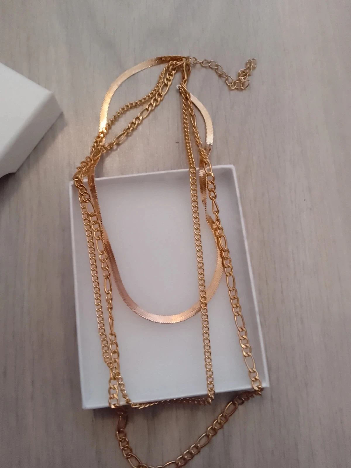 Collier bohème triple acier inoxydable doré